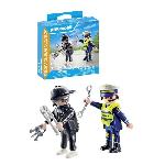 Univers Miniature - Habitation Miniature - Garage Miniature PLAYMOBIL 71804 Policier et bandit avec accessoires