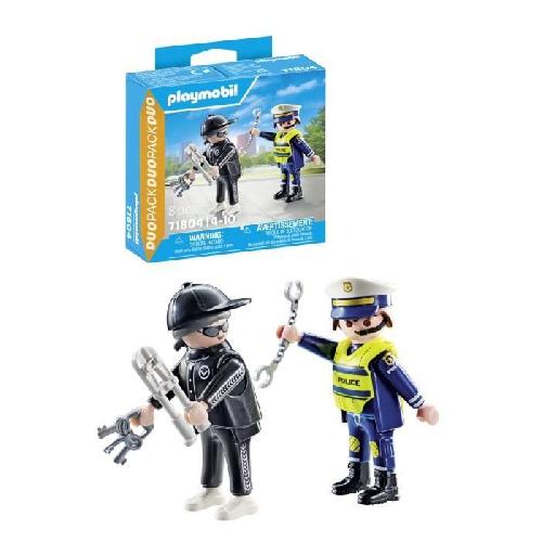 Univers Miniature - Habitation Miniature - Garage Miniature PLAYMOBIL 71804 Policier et bandit avec accessoires