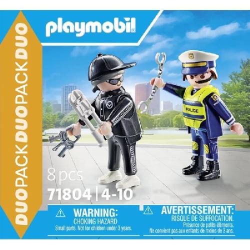 Univers Miniature - Habitation Miniature - Garage Miniature PLAYMOBIL 71804 Policier et bandit avec accessoires