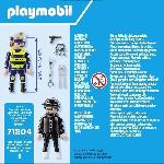 Univers Miniature - Habitation Miniature - Garage Miniature PLAYMOBIL 71804 Policier et bandit avec accessoires