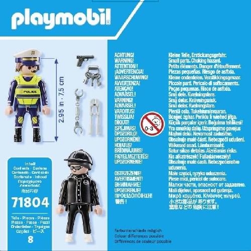 Univers Miniature - Habitation Miniature - Garage Miniature PLAYMOBIL 71804 Policier et bandit avec accessoires