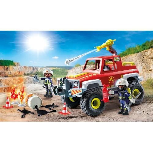 Univers Miniature - Habitation Miniature - Garage Miniature PLAYMOBIL 71824 Véhicule de pompiers avec bidon enflammé