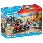 PLAYMOBIL 71825 Pompier avec quad et arbustes enflammes