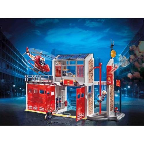 Univers Miniature - Habitation Miniature - Garage Miniature PLAYMOBIL - 9462 - City Action - Caserne de pompiers avec helicoptere