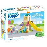 Univers Miniature - Habitation Miniature - Garage Miniature PLAYMOBIL Junior 71703 Aire de jeux avec toboggan géant Comprend cinq personnages. un toboggan et des accessoires - Des 1 an