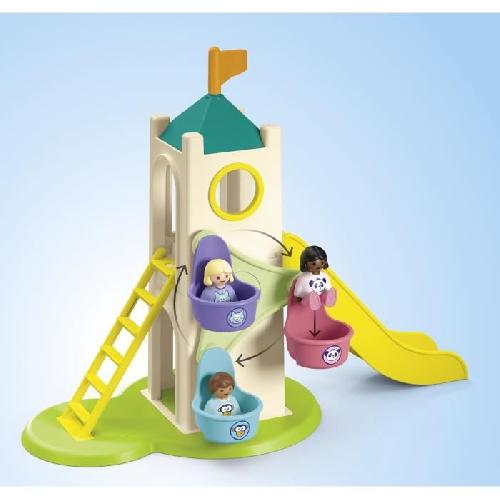 Univers Miniature - Habitation Miniature - Garage Miniature PLAYMOBIL Junior 71703 Aire de jeux avec toboggan géant Comprend cinq personnages. un toboggan et des accessoires - Des 1 an