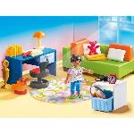 Univers Miniature - Habitation Miniature - Garage Miniature PLAYMOBIL - Maison Traditionnelle - Chambre d'enfant avec canapé-lit - Bleu - 4 ans et plus