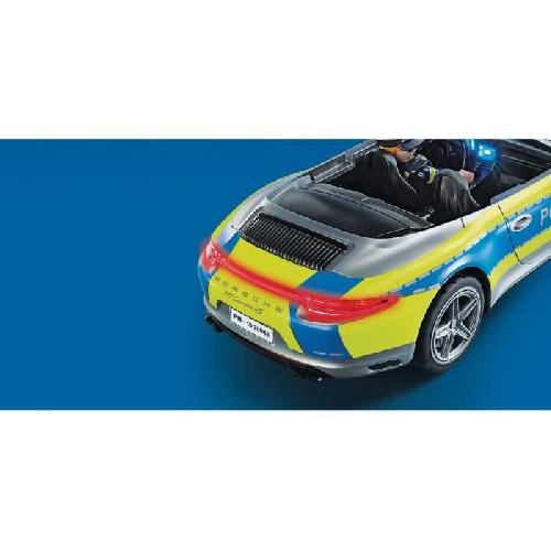 Univers Miniature - Habitation Miniature - Garage Miniature PLAYMOBIL - Porsche 911 Carrera 4S Police - 2 policiers et accessoires - Effets sonores et lumineux