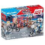 PLAYMOBIL Starter Pack Police - City Action - 71381 - Avec 2 personnages. 2 motos et des accessoires - Des 4 ans