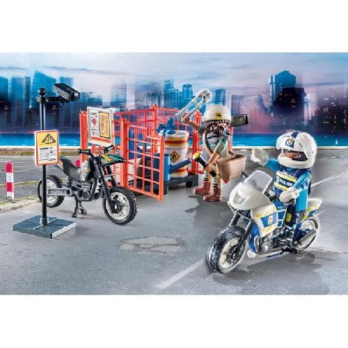 Univers Miniature - Habitation Miniature - Garage Miniature PLAYMOBIL Starter Pack Police - City Action - 71381 - Avec 2 personnages. 2 motos et des accessoires - Des 4 ans