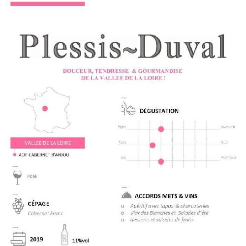 Vin Rose Plessis-Duval 2022 Cabernet d'Anjou - Vin rosé de Loire