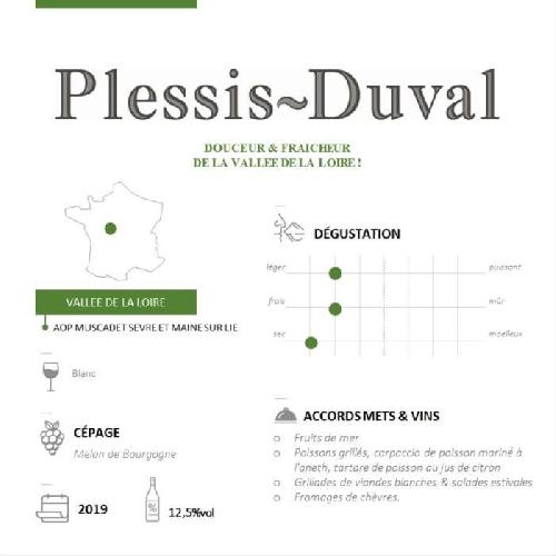 Vin Blanc Plessis-Duval Muscadet Sevre et Maine sur Lie - Vin blanc de Loire