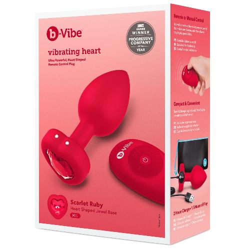 Plugs et godes Anal Plug anal coeur vibrant rouge M-L