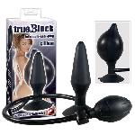 Plug anal gonflable sur ventouse - noir - 15cm