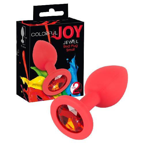 Plugs et godes Anal Plug Coloful Joy en silicone rouge 7.5x2.7cm