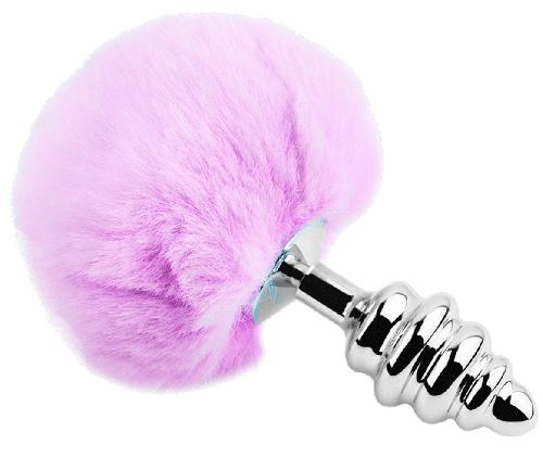 Plug en Metal Large avec Pompon Mauve