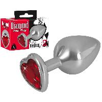 Plugs et godes Anal Plug Anal Diamond Coeur Rouge - Medium 8.5cm - D3.4cm