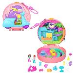 Polly Pocket-Aventure en Mobylette-Coffret 2 mini-figurines et animal HWN98