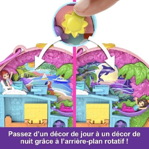 Poupee Polly Pocket-Aventure en Mobylette-Coffret 2 mini-figurines et animal HWN98