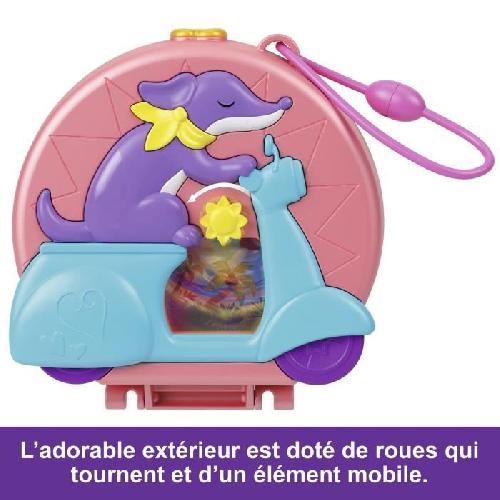 Poupee Polly Pocket-Aventure en Mobylette-Coffret 2 mini-figurines et animal HWN98