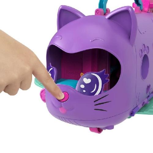 Poupee Polly Pocket-Avion Chaton Transformable-Coffret avec 2 mini-figurines HWP19