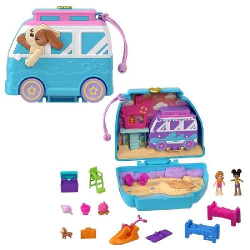 Univers Miniature - Habitation Miniature - Garage Miniature Polly Pocket-Chiot a la Plage-Coffret et figurines. jouet de voyage HRD36