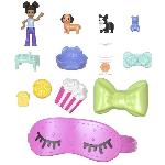 Poupee Polly Pocket-Coffret Chiot Festif soirée pyjama -Jouet De Voyage - 4 ans+- JCR38