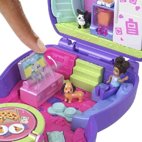 Poupee Polly Pocket-Coffret Chiot Festif soirée pyjama -Jouet De Voyage - 4 ans+- JCR38