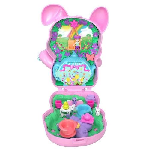 Poupee Polly Pocket-Coffret Jardin Lapin l'heure du thé -Jouet De Voyage - 4 ans+- JCR40