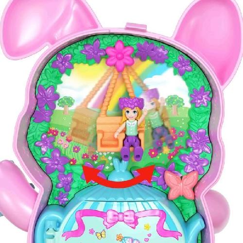 Poupee Polly Pocket-Coffret Jardin Lapin l'heure du thé -Jouet De Voyage - 4 ans+- JCR40