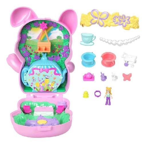 Poupee Polly Pocket-Coffret Jardin Lapin l'heure du thé -Jouet De Voyage - 4 ans+- JCR40