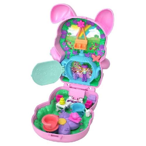 Poupee Polly Pocket-Coffret Jardin Lapin l'heure du thé -Jouet De Voyage - 4 ans+- JCR40