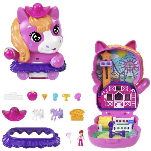 Poupee Polly Pocket-Coffret Poney Rodéo-Jouet De Voyage - 4 ans+- JCR39