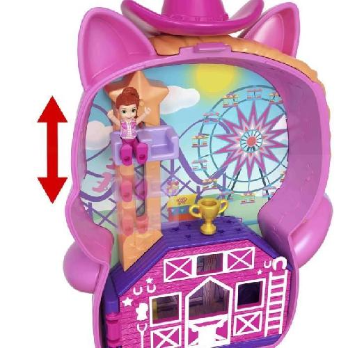 Poupee Polly Pocket-Coffret Poney Rodéo-Jouet De Voyage - 4 ans+- JCR39