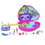 Univers Miniature - Habitation Miniature - Garage Miniature Polly Pocket-La Famille des Paresseux-Coffret 2 en 1. jouet de voyage HRD40