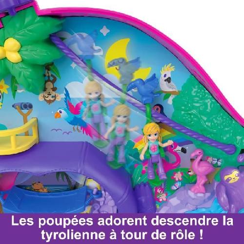 Univers Miniature - Habitation Miniature - Garage Miniature Polly Pocket-La Famille des Paresseux-Coffret 2 en 1. jouet de voyage HRD40