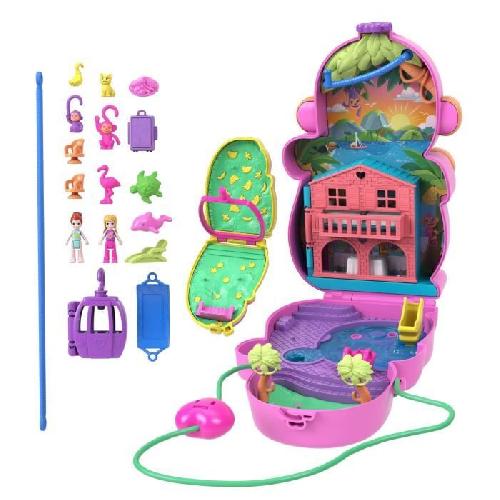 Poupee Polly Pocket-Maman Singe et Son Bébé-Coffret 2 mini-figurines HWP04