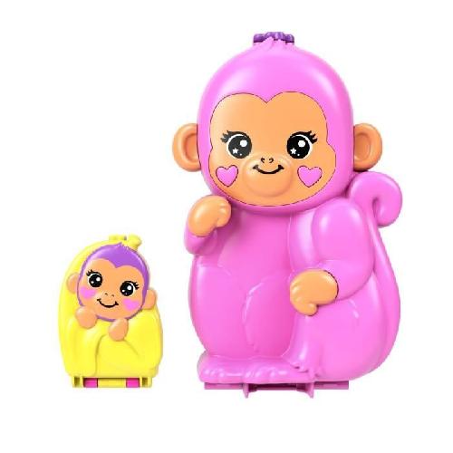 Poupee Polly Pocket-Maman Singe et Son Bébé-Coffret 2 mini-figurines HWP04