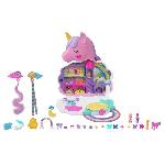 Poupee Polly Pocket - Mini-Univers - Salon Licorne Arc En Ciel - 32 pieces - Pour Enfant de 4 ans et plus