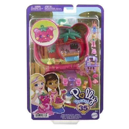 Univers Miniature - Habitation Miniature - Garage Miniature Polly Pocket-Ourson Fraise-Coffret et figurines. jouet de voyage HRD35