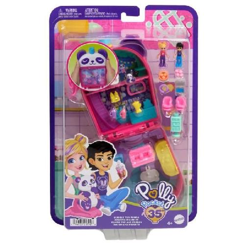 Poupee Polly Pocket-Panda Bubble Tea-Coffret avec 2 mini-figurines et panda HWN95