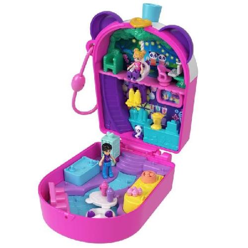 Poupee Polly Pocket-Panda Bubble Tea-Coffret avec 2 mini-figurines et panda HWN95