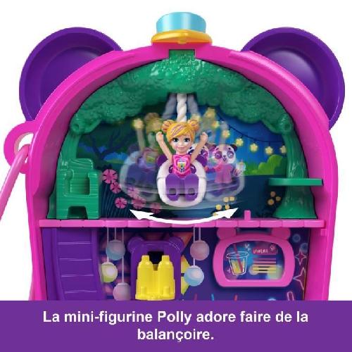 Poupee Polly Pocket-Panda Bubble Tea-Coffret avec 2 mini-figurines et panda HWN95