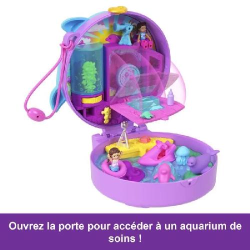 Poupee Polly Pocket-Sauvetage du dauphin-Coffret 2 mini-figurines et animaux HWN96