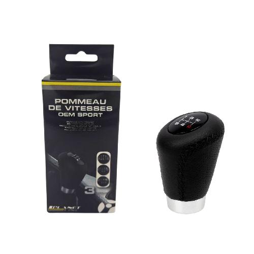 Levier - Pommeaux Pommeau Cuir Noir Bague Marche Ar + 3 Pastilles De Vitesses