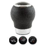 Levier - Pommeaux Pommeau Cuir Noir Rond Bague Marche Ar + 3 Pastilles De Vitesses Z