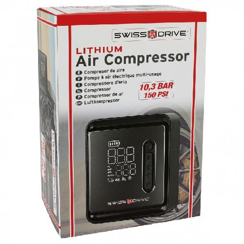 Compresseur Auto Pompe Automatique avec batterie Lithium 28.86wh 10bar - Swiss Drive