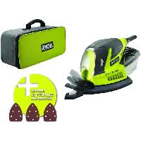 Ponceuse - Polisseuse RYOBI - Ponceuse triangulaire 100 W - 12 000 osc-min - 169 x 100 mm - Livree en sac de transport avec 20 abrasifs - RPS100-SA20