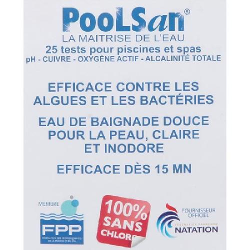 Ustensiles De Traitement - Purification - Dosage POOLSAN Blister de 25 tests pour piscine et spas - Cu - O2 - pH - Alc