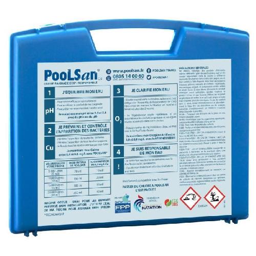 Produit De Traitement De L'eau POOLSAN Kit complet de desinfection - 100 sans chlore - Pour piscines de 5 a 20 m3